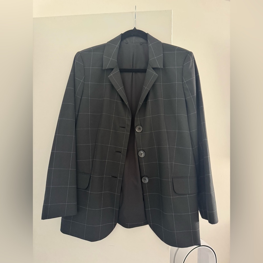 Black And Gray Checkered Blazer - image 1